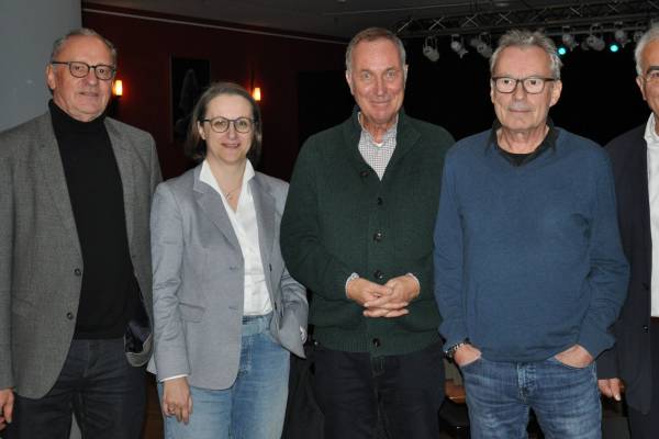 Axel Vornam, Izabela Beeken, Stephan Lamby, Wolfgang Heim, Guido Rebstock (v.l.) beim HEIMspiel. Axel Vornam, Izabela Beeken, Stephan Lamby, Wolfgang Heim, Guido Rebstock (v.l.) beim HEIMspiel.